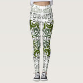 Khokhloma Seaweed Muster Leggings (Vorderseite)
