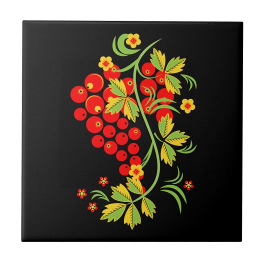 Khokhlommuster Fliese (Vorderseite)