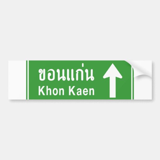 Khon Kaen Ahead ⚠ Verkehrszeichen der thailändisch Autoaufkleber (Vorne)