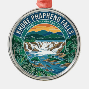 Khone-Phapheng-Wasserfälle Laos Ornament Aus Metall