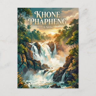 Khone-Phapheng-Wasserfälle Laos Postkarte