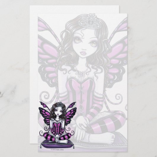 "Khristyn" gotische rosa Prinzessin Fae Art Briefpapier (Vorne/Hinten)