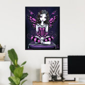 "Khristyn" Pink Princess Fairy Art Poster (Heimbüro)