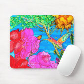 KHS Beautiful Floral Hummingbird Mousepad (Mit Mouse)
