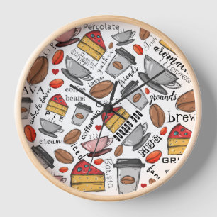 KHS Coffee Lover Coffee Shop oder Café Clock Uhr