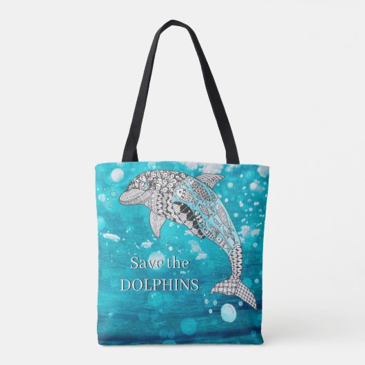 KHS Colorful Save the Dolphins Tote Bag Tasche (Rückseite)