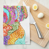 KHS Colorful YorkiPoo Lover Kitchen Towel Geschirrtuch (Viertel Falte)