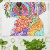 KHS Farbiger YorkiPoo-Fan-Küchenhandtuch Geschirrtuch (Gefaltet)