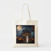 KHS Halloween Haunted House with Ghost Tote Bag Tragetasche (Vorne)