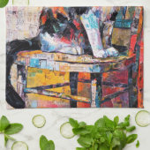 KHS Niedlich und farbenfroh Katze Blumenkochtuch Geschirrtuch (Gefaltet)