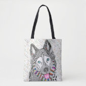 KHS Niedliche und farbenfrohe sibirische Husky-Tot Tasche (Vorderseite)