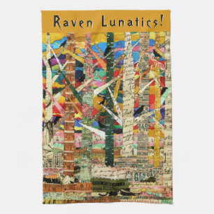 KHS Raven Lunatics Crows and Trees Paper Art Geschirrtuch