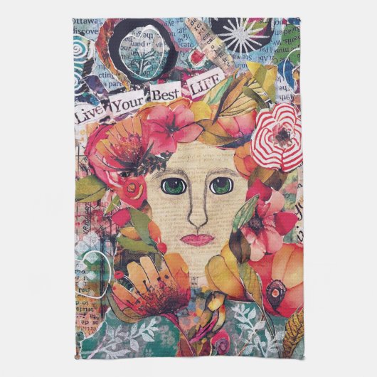KHS Women Mixed Media Inspirational Art Geschirrtuch (Vertikal)