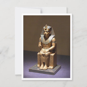 Khufu Seated Pharaoh Great Pyramid King Postkarte