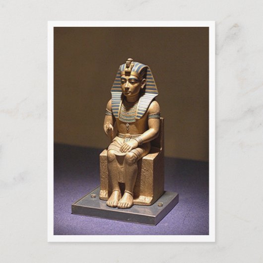 Khufu Seated Pharaoh Great Pyramid King Postkarte (Vorderseite)