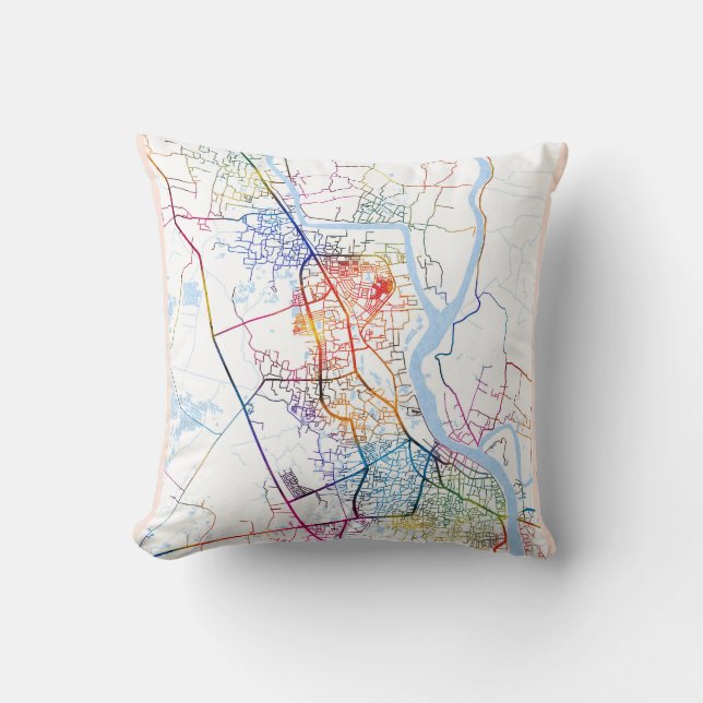 Khulna Bangladesh City Map Kissen (Vorderseite)