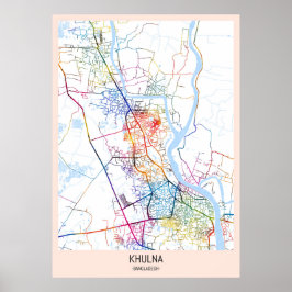 Khulna Bangladesh City Map Poster