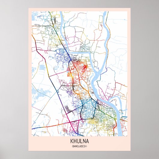 Khulna Bangladesh City Map Poster (Vorne)