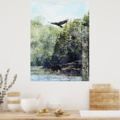 Khutzeymateen Wildlife & Totem Watercolor Art Poster (Küche)