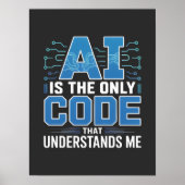 KI-Code-Grafik – Tech-Innovationsdesign Poster (Vorne)