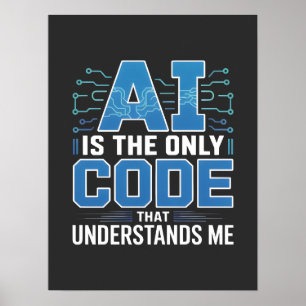 KI-Code-Grafik – Tech-Innovationsdesign Poster
