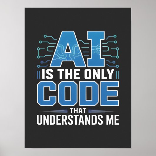 KI-Code-Grafik – Tech-Innovationsdesign Poster (Vorne)