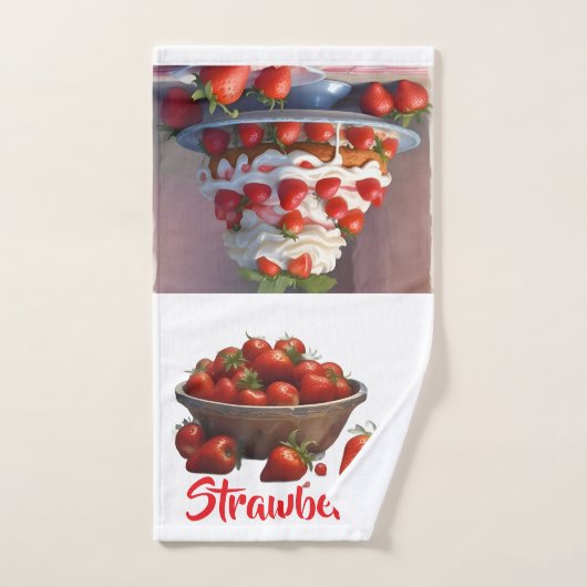 KI-Erdbeeren Hand-/Küchentuch Handtuch (Handtuch)