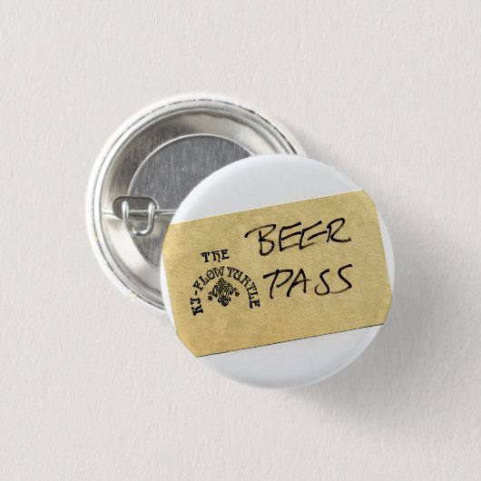 Ki - Fluss-Schildkröte-Bier-Durchlauf Button (Vorne & Hinten)