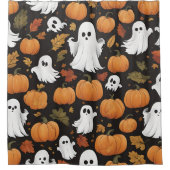 KI generierte Ghost und KürbisHalloween Duschvorhang (Vorderseite)