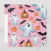 KI generierte Ghost und KürbisHalloween Einladung (Vorne/Hinten)