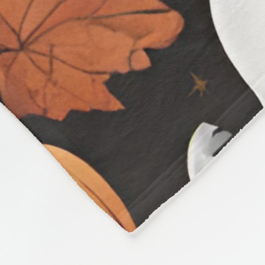 KI generierte Ghost und KürbisHalloween Fleecedecke (Ecke)