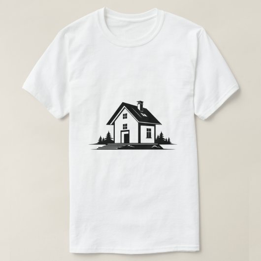 KI-generierte Hausarchitektur T-Shirt (Design vorne)
