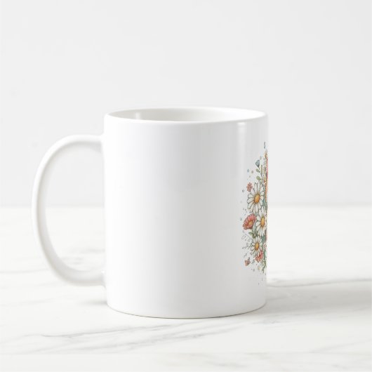 KI-generierte Katzenblumen Kaffeetasse (Links)
