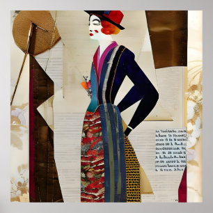 KI generierte weibliche Collage Poster