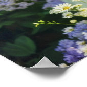KI-generiertes schönes Blumen-Frauen-Kunstporträt Poster (Ecke)