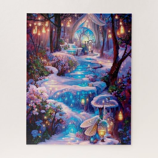 KI geschaffen, Winter Fairy Forest Puzzle (Vertikal)