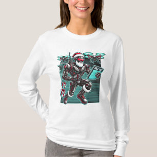 KI-gesteuerter Santa-Roboter mit Drohnen und Weihn T-Shirt