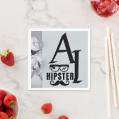 KI-Hipster mit Wearable Glasses und Mustache Serviette (Beispiel)