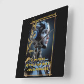 KI im Fokus Quadratische Wanduhr (Winkel)