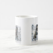 KI Industrielle Buchstabenform-Architektur-Kunst Kaffeetasse (Mittel)