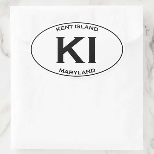 KI - Kent Island Maryland Ovaler Aufkleber (Tasche)