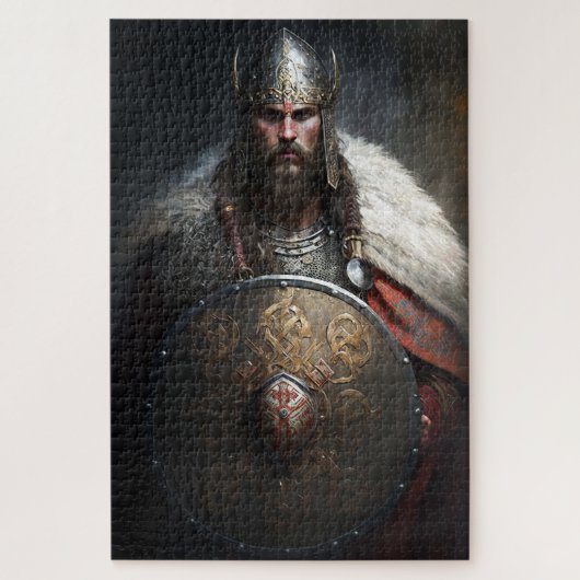 KI-Krieger Wikinger mit Schild Puzzle (Vertikal)