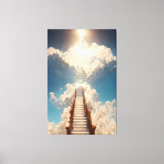 KI-Kunst - Treppe zum Himmel: Schauen Sie nicht na Leinwanddruck