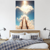 KI-Kunst - Treppe zum Himmel: Schauen Sie nicht na Leinwanddruck (Insitu (Schlafzimmer))