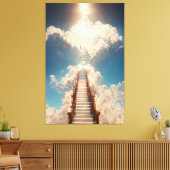 KI-Kunst - Treppe zum Himmel: Schauen Sie nicht na Leinwanddruck (Insitu (Wohnzimmer))