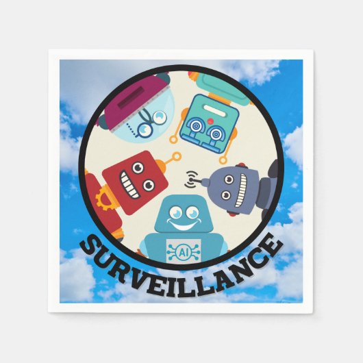 KI (Künstliche Intelligenz) - Überwachung Serviette (Vorderseite)