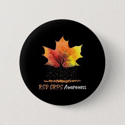 Ki Maple Leaf Rsd Crps Awareness Costume Orange Ri Button (Vorderseite)