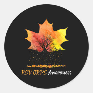 Ki Maple Leaf RSD CRPS Awareness Costume Orange Ri Runder Aufkleber