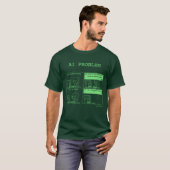 KI-Problem v.2.1 Grün monochrom T-Shirt (Vorne ganz)
