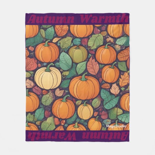 KI Pumpkin und Herbstleaves Blanket Fleecedecke (Vorderseite)